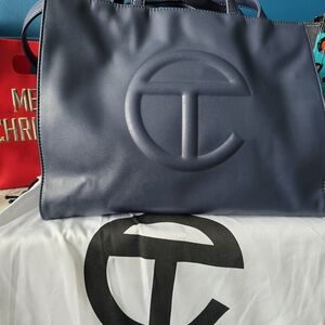 Telfar Navy Blue Shopping Bag